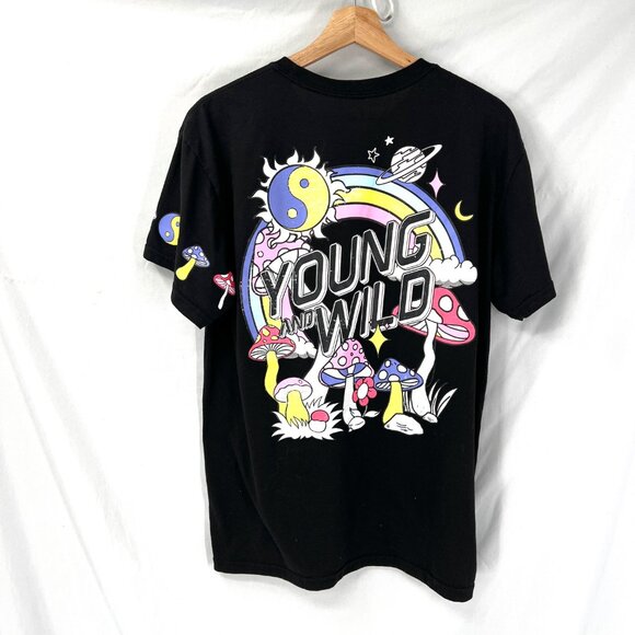 Weekend Warrior hippie magic mushroom graphic t-shirt top psychedelic boho L - Picture 10 of 10